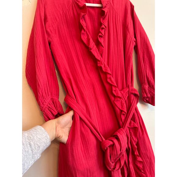 Rhode Resort Red Red Jagger Wrap Dress size L - Picture 11 of 13